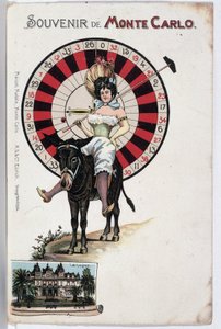 Carte postale souvenir de Monte Carlo, fin du 19ème siècle