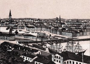 Stockholm, Suède : vue de la ville (Vue Générale) dans « Le Monde Illustré 168 vues » sans date (fin XIXe siècle) - Unknown artist