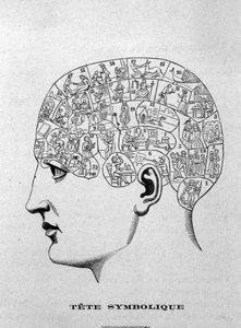 Tête symbolique. Illustration du livre de Charles Rouvin de 1873 La Tête humaine, études illustrées de phrénologie et de physionomie appliquées aux personnages célèbres Paris 1873 - Unknown artist