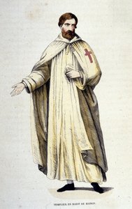 Templier en robe de maison, gravure du XIXe siècle