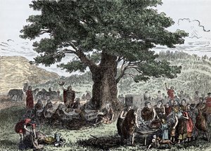 Les Teutons profitant des vacances - gravure de la fin du 19ème siècle