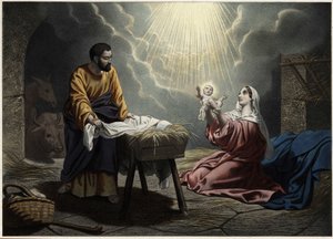 La naissance du Christ. Gravure anonyme du milieu du 19ème siècle - Unknown artist