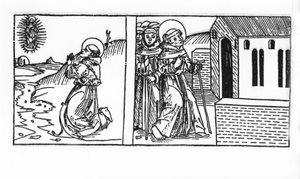 La vie de Saint Bernard de Menthon (923 - 1008). Gravure de « Leben der Heiligen - sommerteil » (Le livre des saints) de Jacobus (James) de Voragine (1228-1298). Lubeck 1488. - Unknown artist