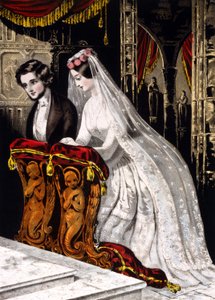 Le mariage (mariage religieux), chromolithographie 1846 - Unknown artist
