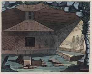 La Nécropole de Tarquinia - gravure de « Usi e Costumi di Tutti i Popoli dell