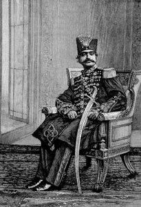 Le Shah de Perse, Nassr-ed-din (Nasser-ed-din), en costume cérémonial. - Unknown artist