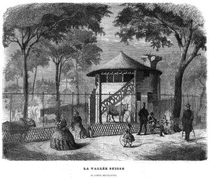 La vallée suisse dans le jardin des plantes à Paris en 1858 - Unknown artist