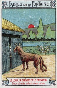 Le Loup, la Chèvre et le Chevreau - Fables de Jean de La Fontaine (1621-95) - Chromolithographie de la fin du 19e siècle Collection privée - Unknown artist