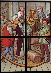 Les brasseurs. Lithographie d