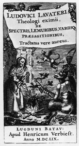 Le chaudron de la sorcière - Frontispice du livre «De spectris lemuribus et magnis» par Ludwig Lavater (1527-1586) - 1659