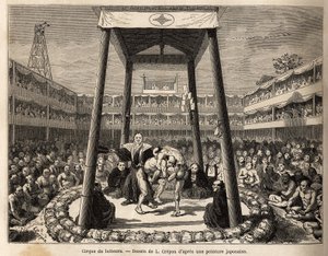 Le cirque des lutteurs, qui attendent leur tour pour combattre, se déroule dans l