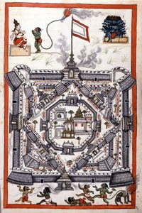 La ville de Lanka (Ceylan) dans un manuscrit en papier du 17ème siècle