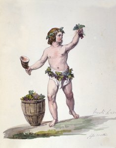 La divinité Bacchus Gravure du « Dizionario mitologico » - Unknown artist