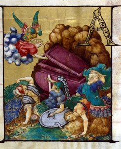 Le tombeau vide. Miniature dans un chœur du 15e siècle, Église de la Vierge Couronnée de Lodi