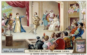 Le premier théâtre de Shakespeare au 16ème siècle - chromo., fin 19ème siècle