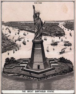La grande statue de Bartholdi à New York, USA, dans "Le monde illustré 168 vues" Non daté (fin XIXe siècle)
