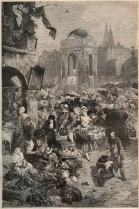 La marche et la fontaine des Innocents, Paris au XVIIIe siècle - gravure du XIXe siècle - Unknown artist