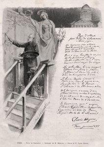 Le peintre Puvis de Chavannes (1824-1898) occupe la peinture - allégorie par M. Merwart avec une poésie de Clovis Hugues