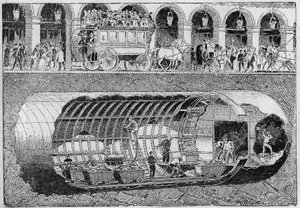 Le percement de la route sous la rue de Rivoli en 1895