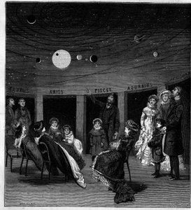 Le planétaire de N. Perini, astronome italien. Gravure dans «La Nature : revue des sciences et de leurs applications aux arts et à l