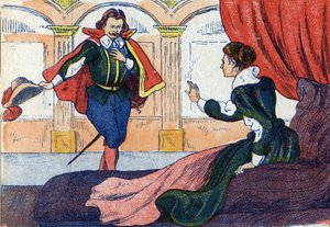 Le réveil de la princesse. Illustration pour « La belle au bois dormant », conte de Charles Perrault (1628-1703), écrivain français. Illustration anonyme. Imagerie Marcel Vagne, Jarville Nancy, fin 19e siècle.