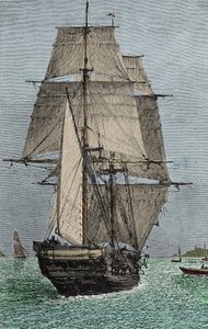 Le navire « Beagle » (expédition à laquelle Darwin a participé en tant que naturaliste) - Unknown artist