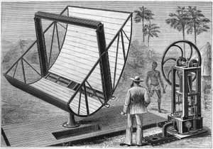La machine solaire expérimentée en 1883 par John Ericsson (1803 -1889), ingénieur américain d