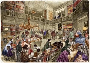 La librairie Nouvelle, boulevard des Italiens à Paris en 1860.
