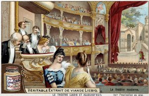 Le théâtre au 19e siècle - Autocollant publicitaire Liebig