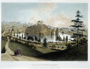 Transformations de Paris sous le Second Empire, Haussmann Paris. Le Jardin des Buttes Chaumont - Unknown artist