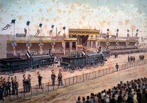 Transport : inauguration de la ligne de chemin de fer entre Paris et Strasbourg. 1864. Gravure - Unknown artist