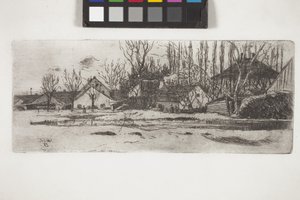 Tümpel Vor Dem Dorf Mit Pappelallee - Unknown artist