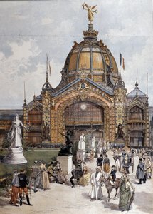 Exposition universelle, Dôme central à Paris gravure de 1889 - Unknown artist