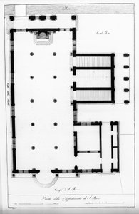 Venise. École de San Rocco, fondée en 1478. Plan. 19ème siècle.