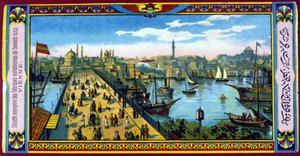 Vue du pont de Galata, Constantinople, Turquie. Fin du XIXe siècle