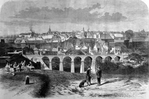 Vue de la ville de Luxembourg. Gravure du 19ème siècle