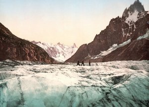 Vue du Mont Blanc: La Mer de Glace. Photochrome v. 1890. - Unknown artist