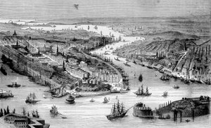 Vue de New York vers 1840 - Unknown artist