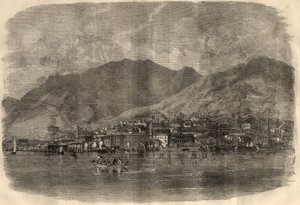 Vue de la ville de Victoria à Hong Kong. Gravure dans « The Illustrated London News » du 14 mars - Unknown artist