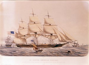 Vue du Clipper américain Electric. Lithographie de 1854