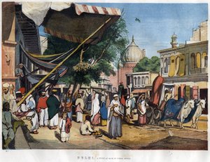 Vue de la ville de New Delhi près de la mosquée Juma Masjid, Inde en 1857 dans « The Illustrated London News » (28 novembre 1857). - Unknown artist