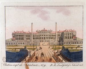 Vue du château impérial de Schönbrunn (16e-17e siècle) près de Vienne, Autriche. Gravure de 1815 Collection privée - Unknown artist