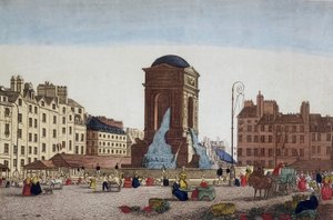Vue du marché et de la fontaine des Innocents - gravure - Unknown artist