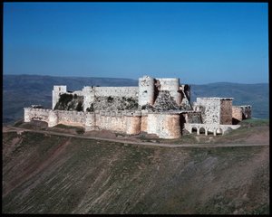 Vue du Krak des Chevaliers, château croisé, vers 1100