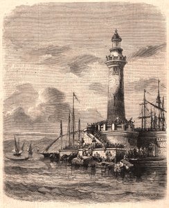 Vue du phare de la Pointe de Joliette à Marseille au XIXe siècle