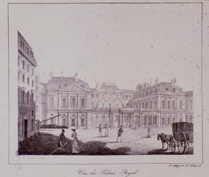 Vue du Palais Royal à Paris. Gravure de 1820 Collection privée - Unknown artist