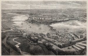 Vue de la ville de Mantoue au XIXe siècle