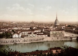 Vue de la ville de Turin (Torino) en Italie en 1890