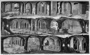 Vue des travaux souterrains dans les mines de sel de Wieliska, Galicie. Dans « Les merveilles de l