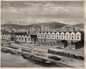 Vue du chateau de Pekin, principal établissement de la Compagnie des grands vins de Champagne près d